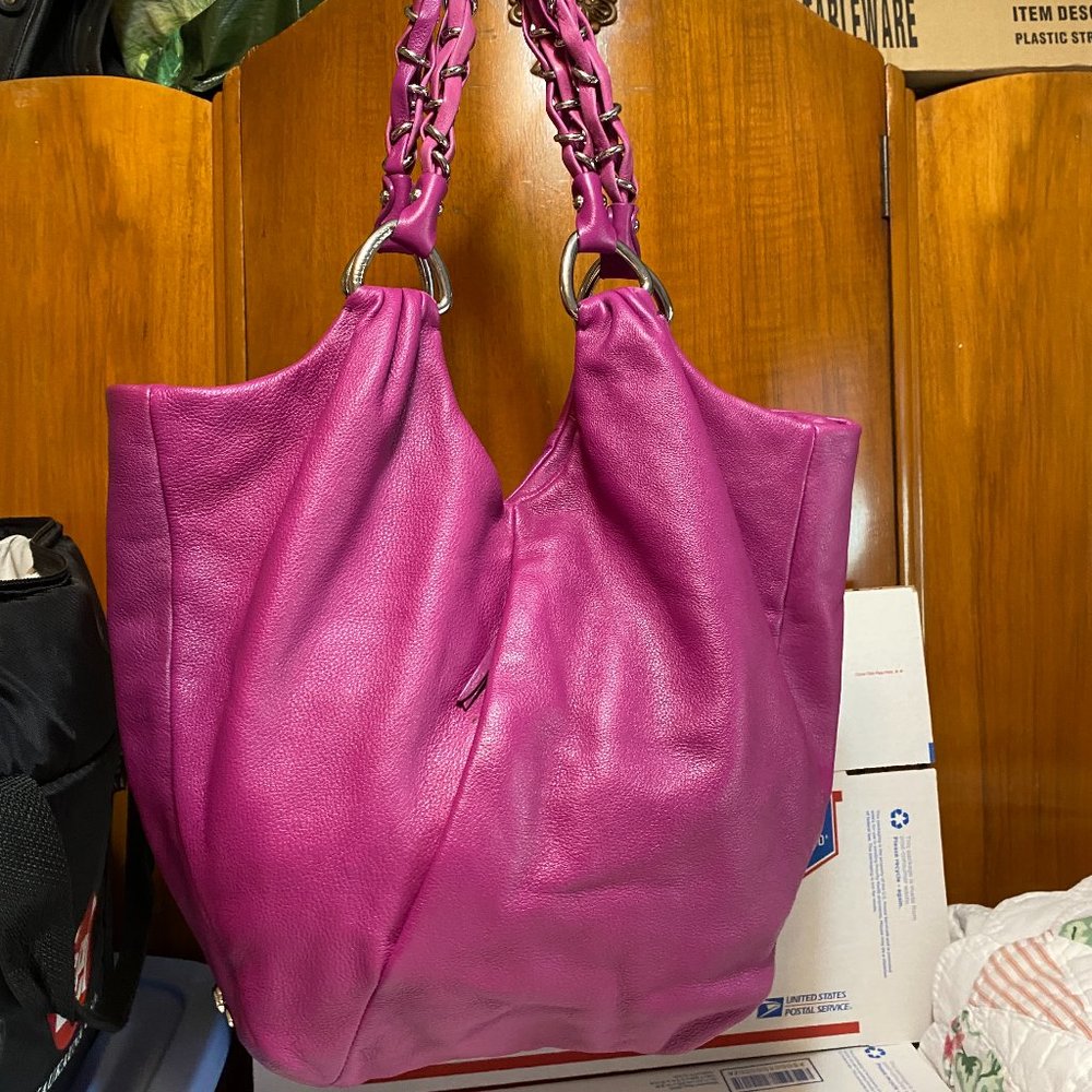EUC Plum Color Leather Elliott Lucca Hobo Bag